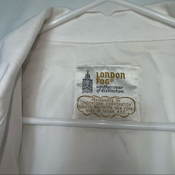 VINTAGE London fog white double breasted peacoat size 12 - Picture 5 of 13
